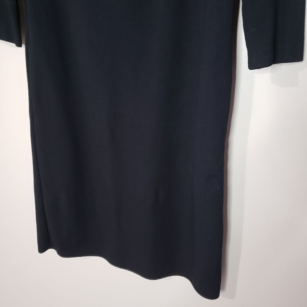 Kate Spade Livia Ponte Size 2 Black Long Sleeve Dress with Ruffle and Pockets - Picture 4 of 13